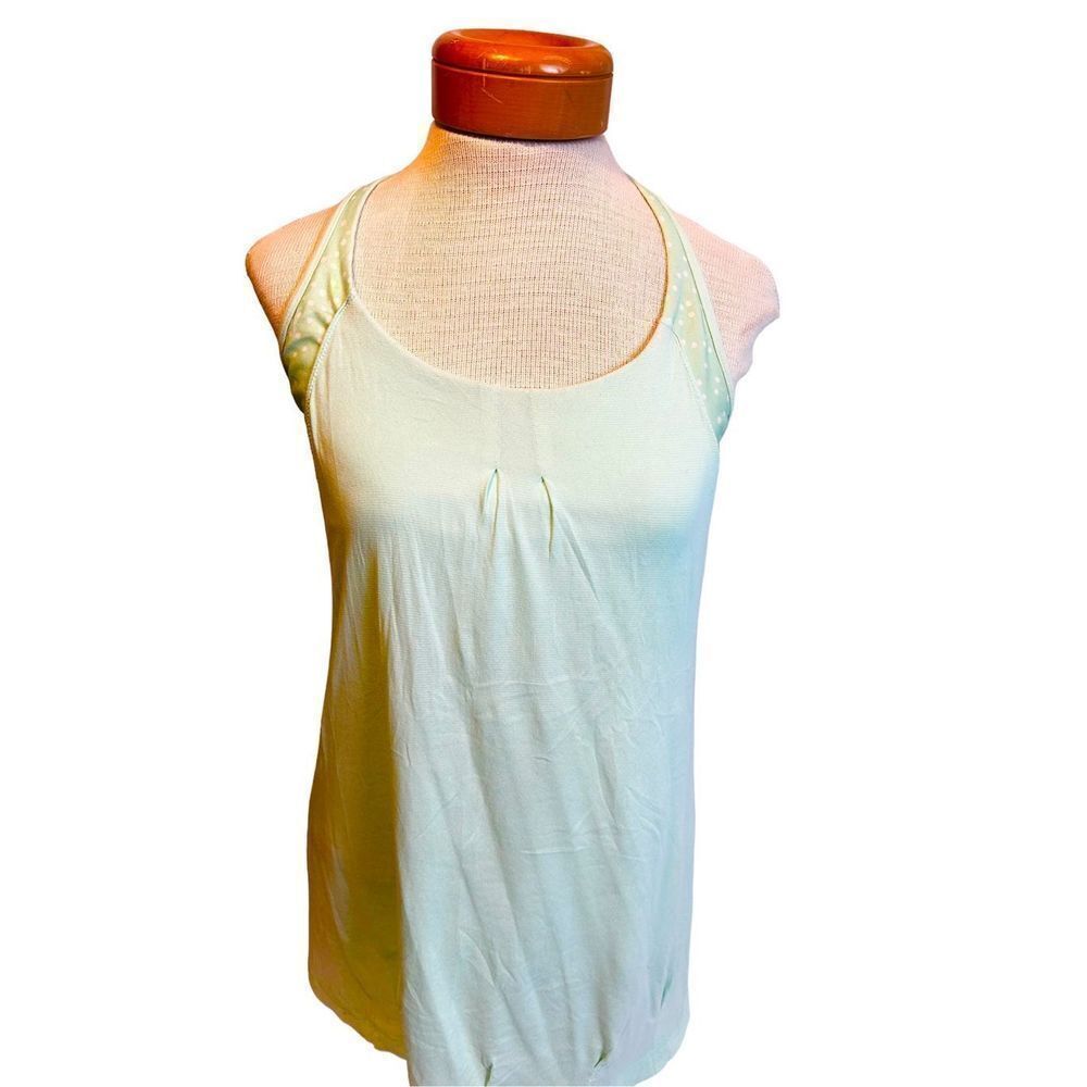 Lululemon practice freely mint green polka dot tank duo size 10 - Picture 2 of 12